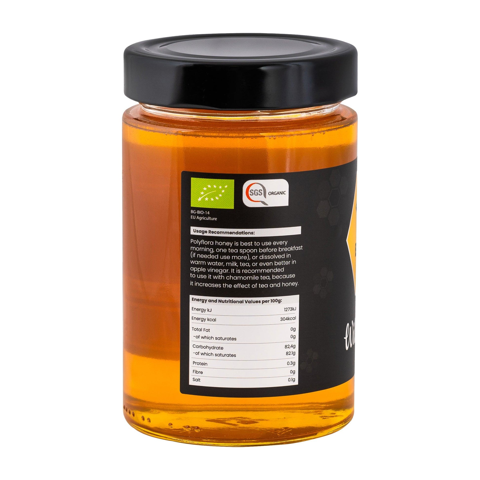 Award Winning Great Taste Organic Raw Honey Wildflowers 500g Honey - BioHoney