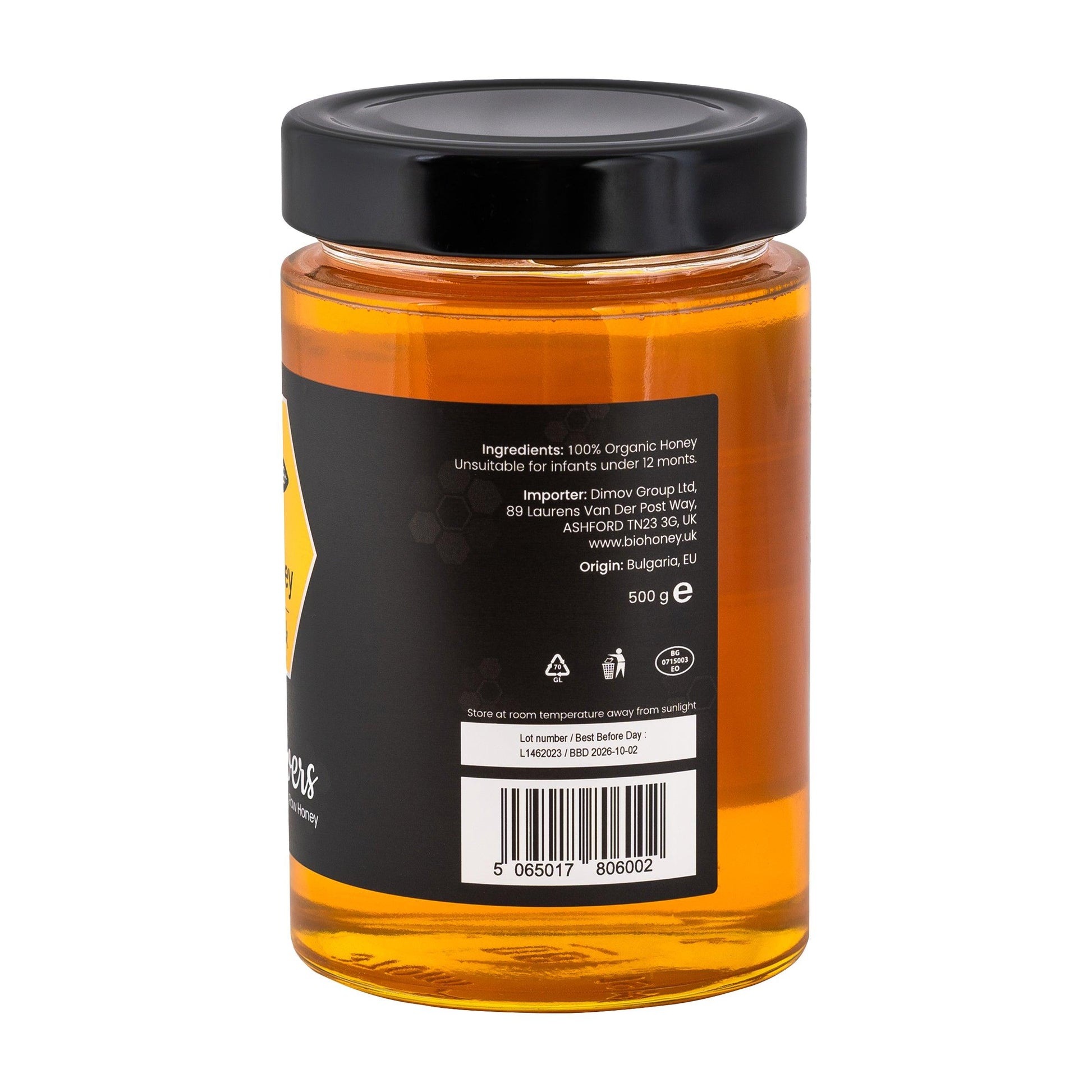 Award Winning Great Taste Organic Raw Honey Wildflowers 500g Honey - BioHoney