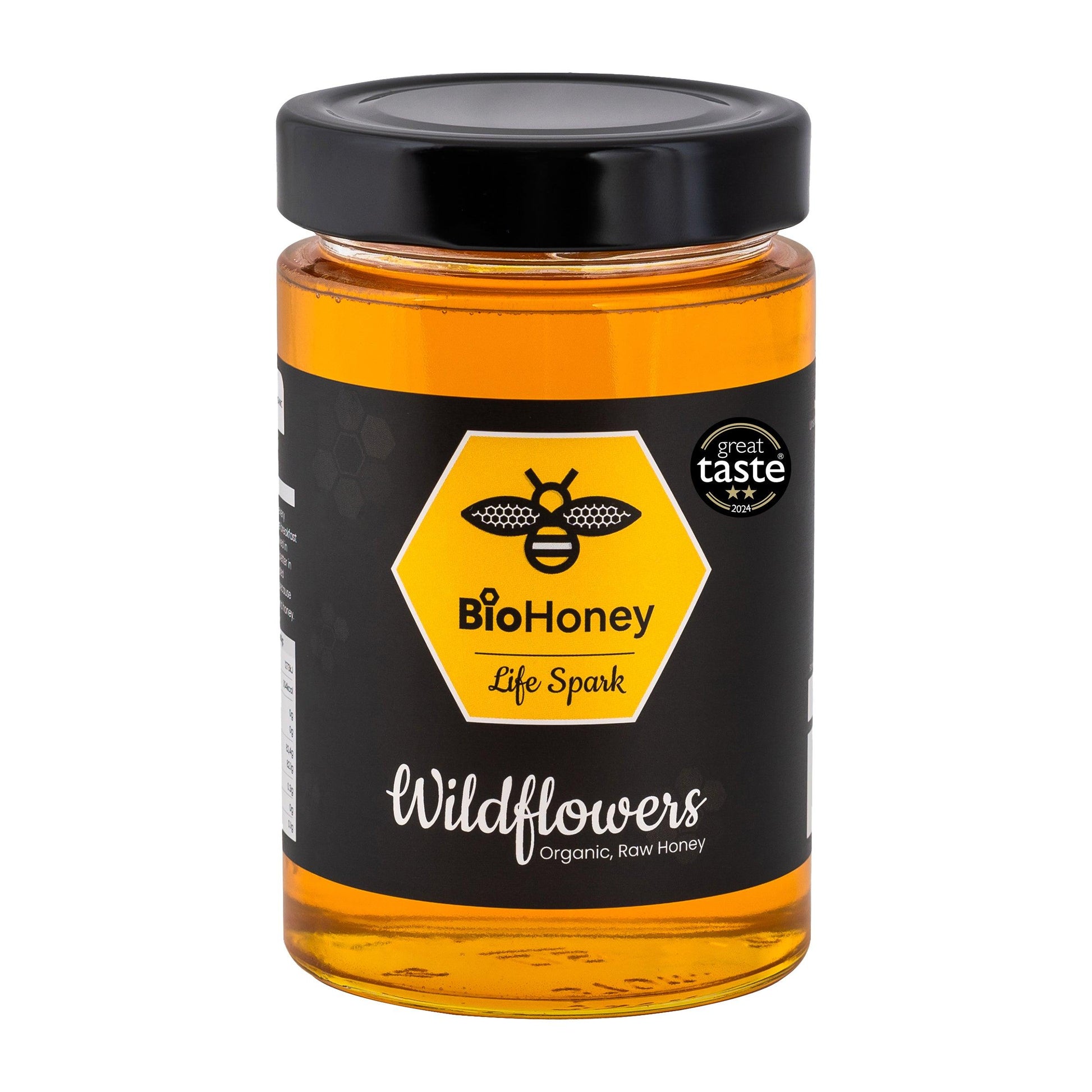 Award Winning Great Taste Organic Raw Honey Wildflowers 500g Honey - BioHoney