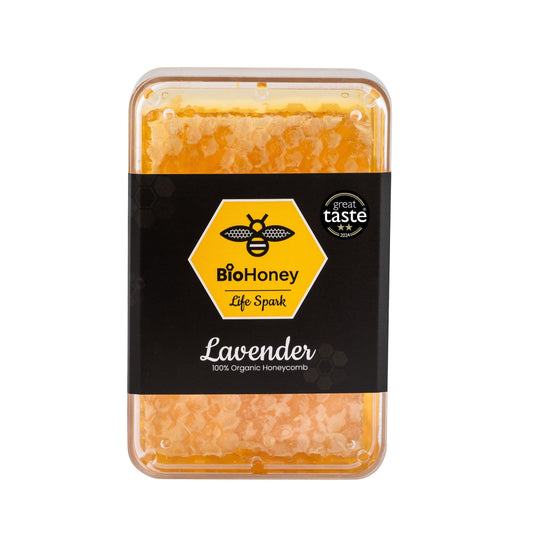 Award Winning Biohoney Organic Raw Honeycomb Lavender 200g - BioHoney