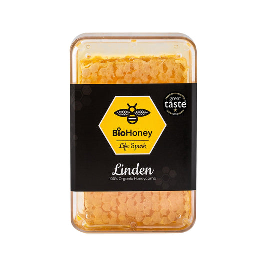 Award Winning Biohoney Organic Raw Honeycomb Linden 200g - BioHoney