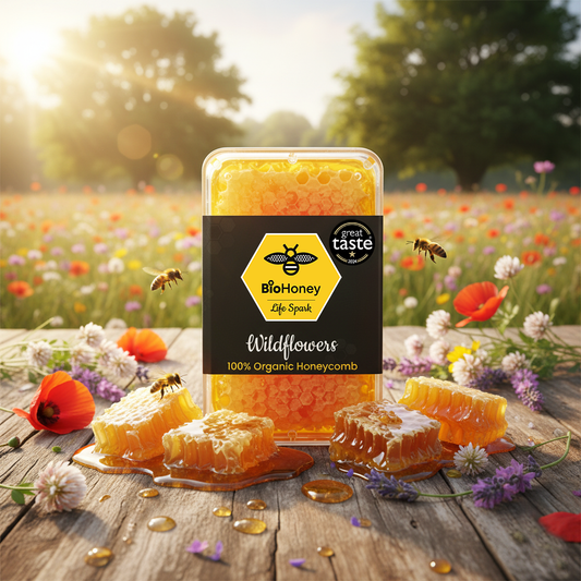 Award Winning Organic Raw Honeycomb Wildflowers 200g