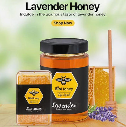BioHoney Organic Raw Honey Lavender 500g Honey - BioHoney