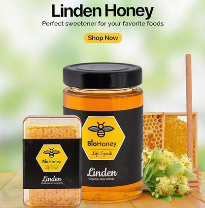 BioHoney Organic Raw Linden Honey 500g Honey - BioHoney